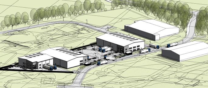 Business Unit Sketch Aerial View